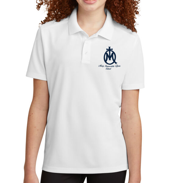 Youth Unisex Polyester Polo - MIQ printed in Blue Thumbnail